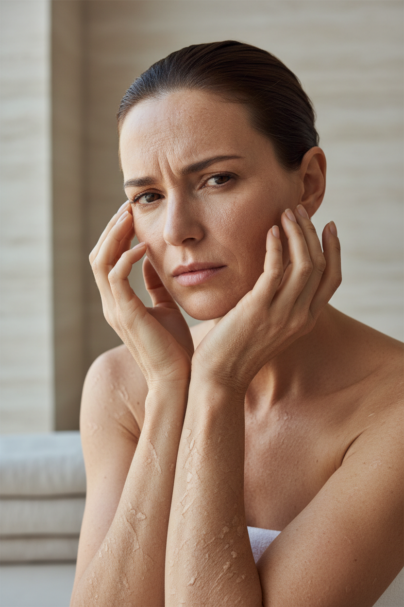 Femme à la peau très sèche